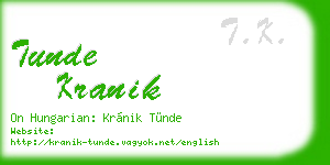 tunde kranik business card